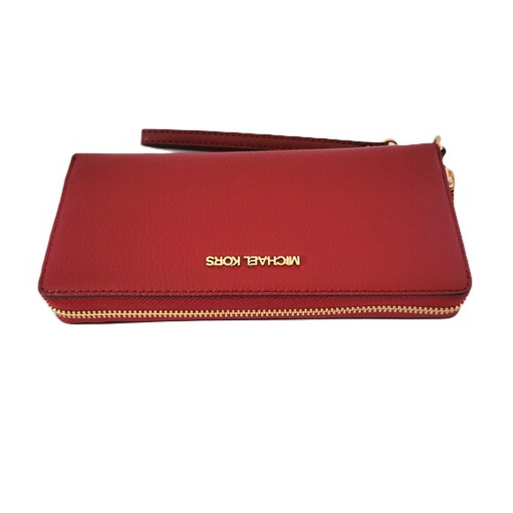 Michael Kors Jet Set Travel Large Travel Continental Wallet Cherry Leather - Picture 5 of 6